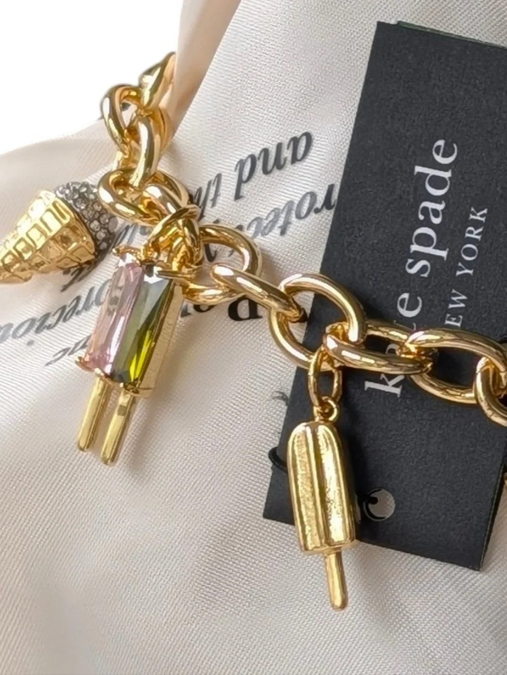 New NWT Kate Spade ♠️ Fast Food Charm Bracelet - Picture 3 of 13